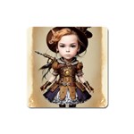 Cute Adorable Victorian Steampunk Girl 4 Square Magnet