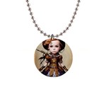 Cute Adorable Victorian Steampunk Girl 4 1  Button Necklace