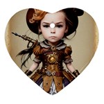 Cute Adorable Victorian Steampunk Girl 4 Heart Ornament (Two Sides)