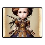 Cute Adorable Victorian Steampunk Girl 4 Two Sides Fleece Blanket (Small)