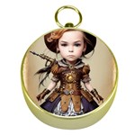 Cute Adorable Victorian Steampunk Girl 4 Gold Compasses