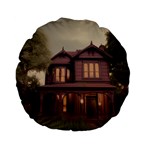 Victorian House In The Woods At Dusk Standard 15  Premium Flano Round Cushions