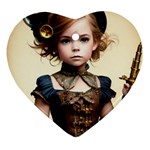 Cute Adorable Victorian Steampunk Girl 3 Ornament (Heart)