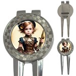 Cute Adorable Victorian Steampunk Girl 3 3-in-1 Golf Divots