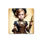 Cute Adorable Victorian Steampunk Girl 3 Square Magnet