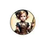 Cute Adorable Victorian Steampunk Girl 3 Hat Clip Ball Marker (4 pack)