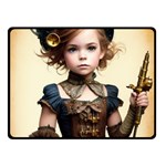 Cute Adorable Victorian Steampunk Girl 3 Two Sides Fleece Blanket (Small)