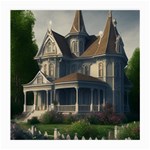White Victorian House In The Woods With Rose Bushes Medium Glasses Cloth (2 Sides)