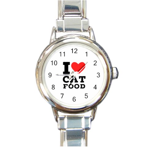 I love cat food Round Italian Charm Watch from UrbanLoad.com Front