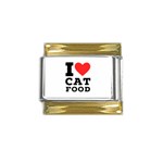 I love cat food Gold Trim Italian Charm (9mm)
