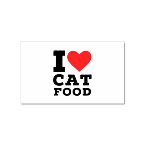 I love cat food Sticker (Rectangular) from UrbanLoad.com Front