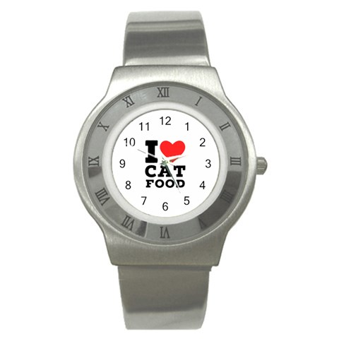 I love cat food Stainless Steel Watch from UrbanLoad.com Front