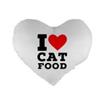 I love cat food Standard 16  Premium Flano Heart Shape Cushions