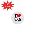 I love sea food 1  Mini Buttons (100 pack) 