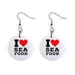 I love sea food Mini Button Earrings