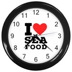 I love sea food Wall Clock (Black)