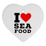 I love sea food Heart Ornament (Two Sides)
