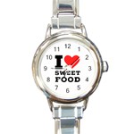 I love sweet food Round Italian Charm Watch