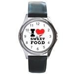 I love sweet food Round Metal Watch