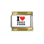 I love sweet food Gold Trim Italian Charm (9mm)