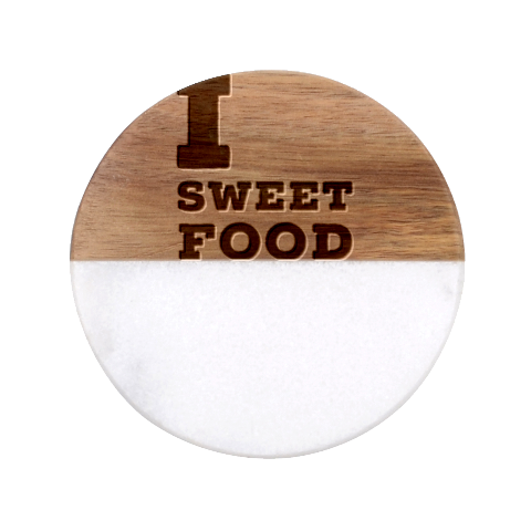 I love sweet food Classic Marble Wood Coaster (Round)  from UrbanLoad.com Front