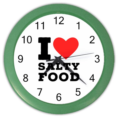 I love salty food Color Wall Clock from UrbanLoad.com Front
