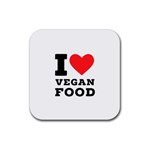 I love vegan food  Rubber Coaster (Square)