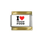 I love vegan food  Gold Trim Italian Charm (9mm)