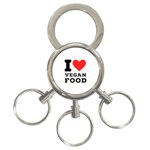 I love vegan food  3-Ring Key Chain
