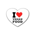I love vegan food  Rubber Heart Coaster (4 pack)