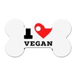 I love vegan food  Dog Tag Bone (Two Sides)