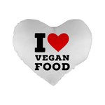 I love vegan food  Standard 16  Premium Flano Heart Shape Cushions