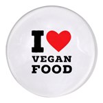 I love vegan food  Round Glass Fridge Magnet (4 pack)