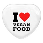 I love vegan food  Heart Glass Fridge Magnet (4 pack)