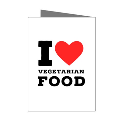 I love vegetarian food Mini Greeting Cards (Pkg of 8) from UrbanLoad.com Left