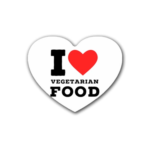 I love vegetarian food Rubber Coaster (Heart) from UrbanLoad.com Front