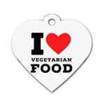 I love vegetarian food Dog Tag Heart (One Side)