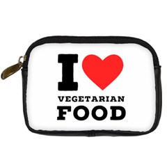 I love vegetarian food Digital Camera Leather Case from UrbanLoad.com Front