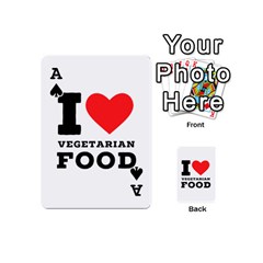 Ace I love vegetarian food Playing Cards 54 Designs (Mini) from UrbanLoad.com Front - SpadeA