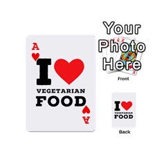 Ace I love vegetarian food Playing Cards 54 Designs (Mini) from UrbanLoad.com Front - HeartA