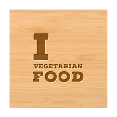 I love vegetarian food Bamboo Coaster Set from UrbanLoad.com Coaster 1