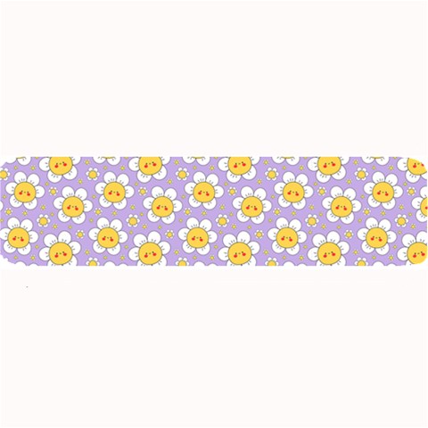 cute smile face chamomile Large Bar Mat from UrbanLoad.com 32 x8.5  Bar Mat