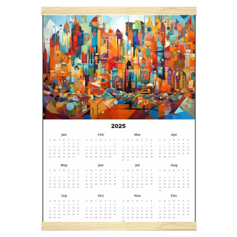 Personalized Calendar Style 1 Canvas Yearly Calendar 16  x 22  from UrbanLoad.com Front - Jan 2025