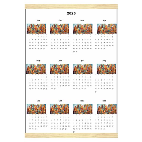 Personalized Calendar Style 3 Canvas Yearly Calendar 16  x 22  from UrbanLoad.com Front - Jan 2025