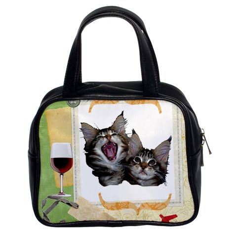 Yawning kitten Classic Handbag (Two Sides) from UrbanLoad.com Front