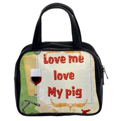 Love my pig Classic Handbag (Two Sides) from UrbanLoad.com Front