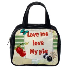 Love my pig Classic Handbag (Two Sides) from UrbanLoad.com Back