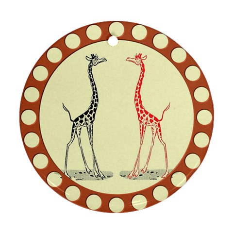 Cute giraffes Ornament (Round) from UrbanLoad.com Front