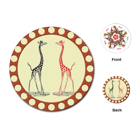 Cute giraffes Playing Cards (Round) from UrbanLoad.com Front