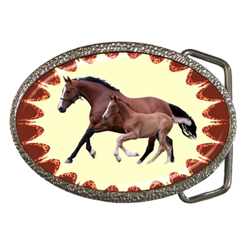 Mare n foal Belt Buckle from UrbanLoad.com Front